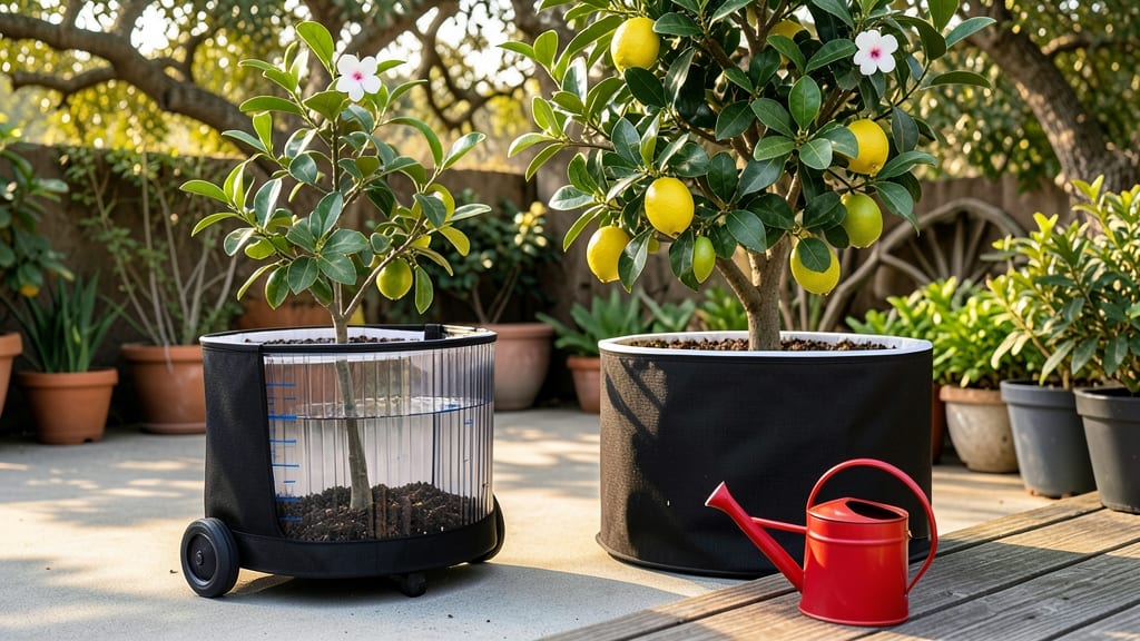 Self-Watering Rolling Citrus Tree Planter: Effortless Year-Round Fruit Harvesting