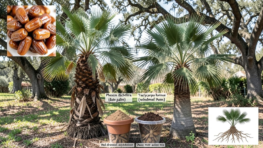 Is Palm Tree and Date Tree the Same: Key Differences in Species, Growth, and Uses
