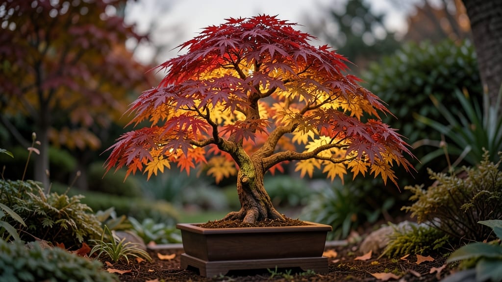 LED Japanese Maple Tree with Autumnal Lights