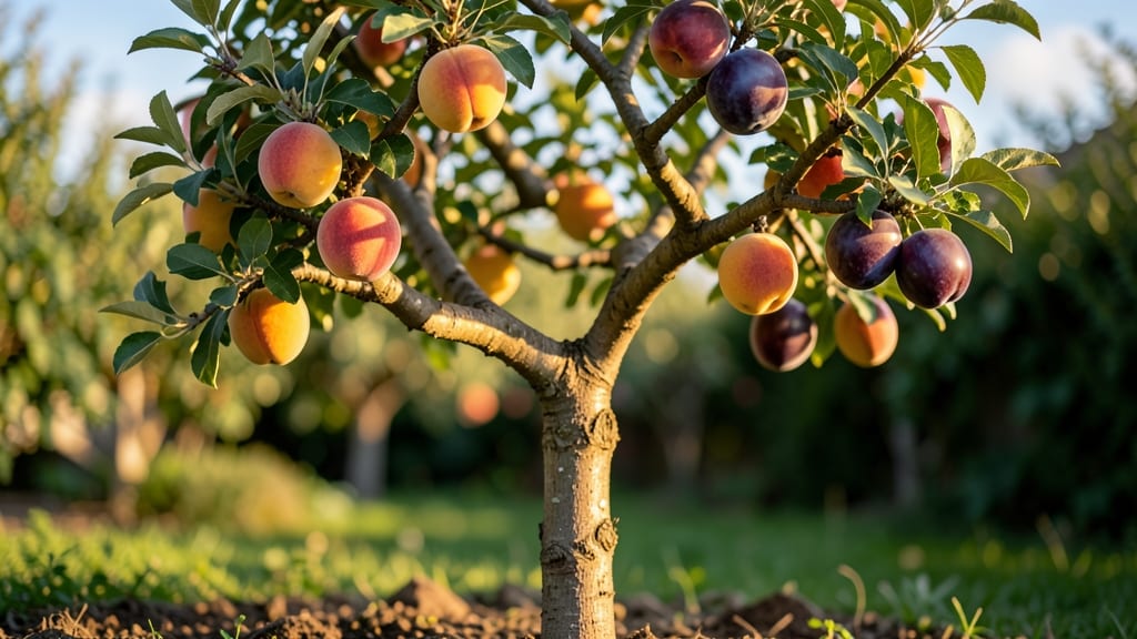 Dwarf Multigraft Peach-Nectarine-Plum Tree